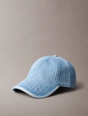 Șapcă de baseball Denim cu logo emblemă pe toată suprafața