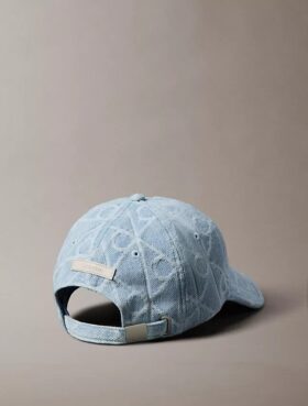 Șapcă de baseball Denim cu logo emblemă pe toată suprafața