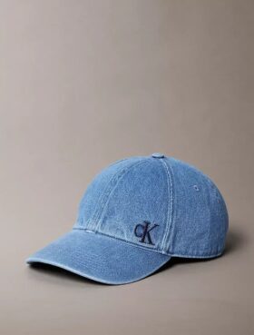 Șapcă de baseball din denim spălat cu logo brodat