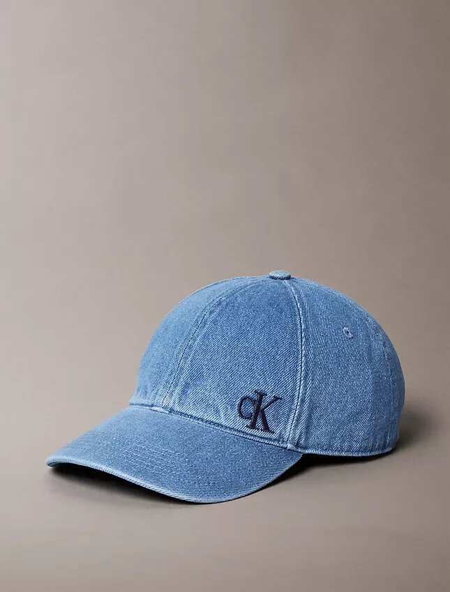 Șapcă de baseball din denim spălat cu logo brodat Șapcă de baseball din denim spălat cu logo brodat