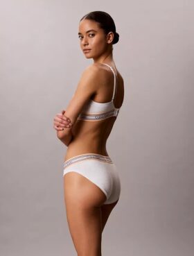 Bikini cu dungi din bumbac și Modal Icon