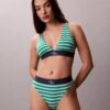 Bikini cu talie înaltă, elastic, din microfiber, cu monogramă grafică Bikini cu talie înaltă, elastic, din microfiber, cu monogramă grafică