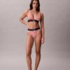 Bikini cu talie înaltă, elastic, din microfiber, cu monogramă grafică Bikini cu talie înaltă, elastic, din microfiber, cu monogramă grafică