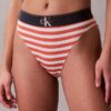 Bikini cu talie înaltă, elastic, din microfiber, cu monogramă grafică Bikini cu talie înaltă, elastic, din microfiber, cu monogramă grafică