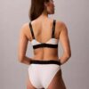 Bikini cu talie înaltă, elastic, din microfiber, cu monogramă grafică Bikini cu talie înaltă, elastic, din microfiber, cu monogramă grafică
