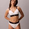 Bikini cu talie înaltă, elastic, din microfiber, cu monogramă grafică Bikini cu talie înaltă, elastic, din microfiber, cu monogramă grafică