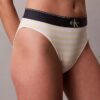 Bikini cu talie înaltă, elastic, din microfiber, cu monogramă grafică Bikini cu talie înaltă, elastic, din microfiber, cu monogramă grafică