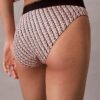 Bikini cu talie înaltă, elastic, din microfiber, cu monogramă grafică Bikini cu talie înaltă, elastic, din microfiber, cu monogramă grafică