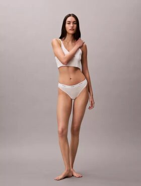 Bikini din bumbac elastic cu nervuri