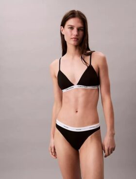 Bikini din bumbac elastic cu nervuri