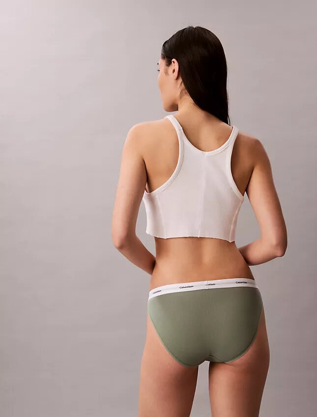Bikini din bumbac elastic cu nervuri Bikini din bumbac elastic cu nervuri