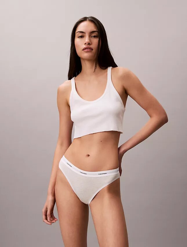 Bikini din bumbac elastic cu nervuri Bikini din bumbac elastic cu nervuri
