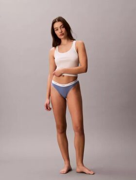 Bikini din bumbac elastic cu nervuri