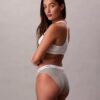 Bikini din bumbac elastic cu nervuri Bikini din bumbac elastic cu nervuri