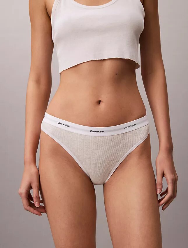 Bikini din bumbac elastic cu nervuri Bikini din bumbac elastic cu nervuri