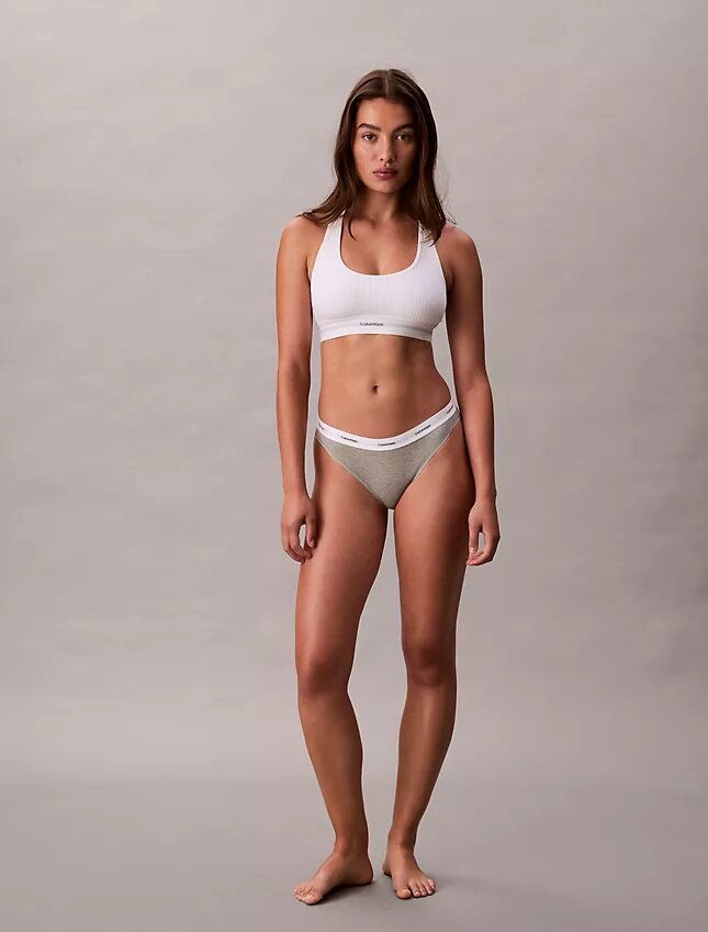 Bikini din bumbac elastic cu nervuri Bikini din bumbac elastic cu nervuri