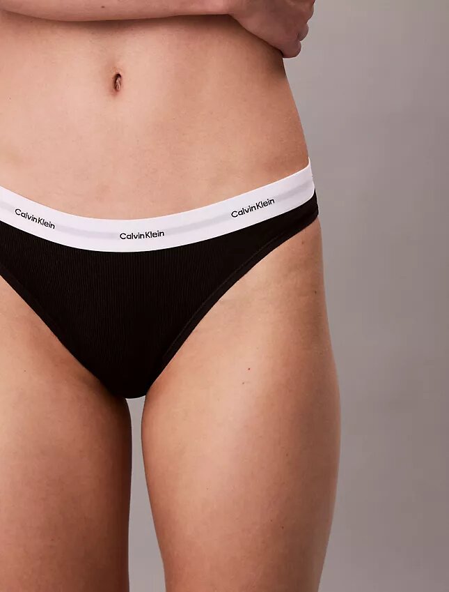 Bikini din bumbac elastic cu nervuri Bikini din bumbac elastic cu nervuri