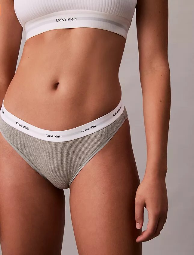 Bikini din bumbac elastic cu nervuri Bikini din bumbac elastic cu nervuri