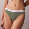 Bikini din bumbac elastic cu nervuri Bikini din bumbac elastic cu nervuri