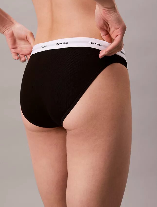 Bikini din bumbac elastic cu nervuri Bikini din bumbac elastic cu nervuri
