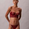 Bikini din dantelă florală neagră CK Black
