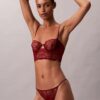 Bikini din dantelă florală neagră CK Black