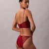 Bikini din dantelă florală neagră CK Black