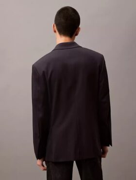 Blazer din amestec de gabardină de lână cu două rânduri de nasturi