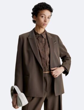 Blazer din twill de lână