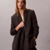 Blazer lejer din amestec de lână cu imprimeu în carouri