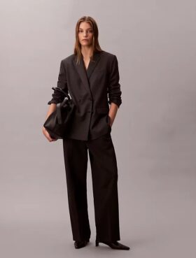 Blazer lejer din amestec de lână cu imprimeu în carouri