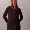 Blazer lejer din amestec de lână cu imprimeu în carouri
