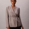 Blazer înfășurat din jacquard de viscoză