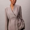 Blazer înfășurat din jacquard de viscoză