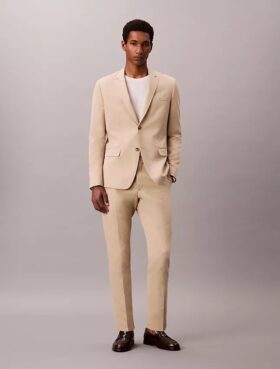 Blazer slim din amestec de in