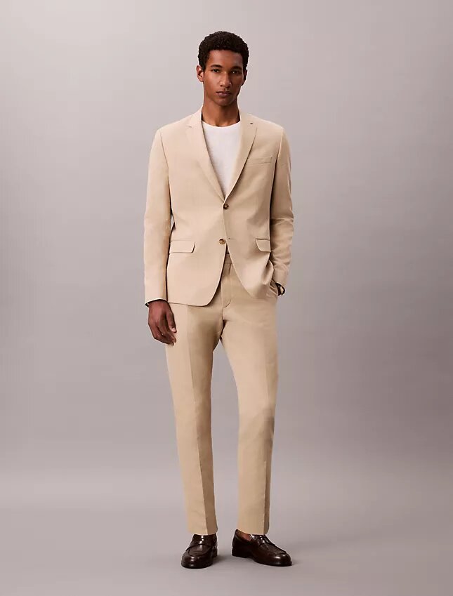 Blazer slim din amestec de in Blazer slim din amestec de in