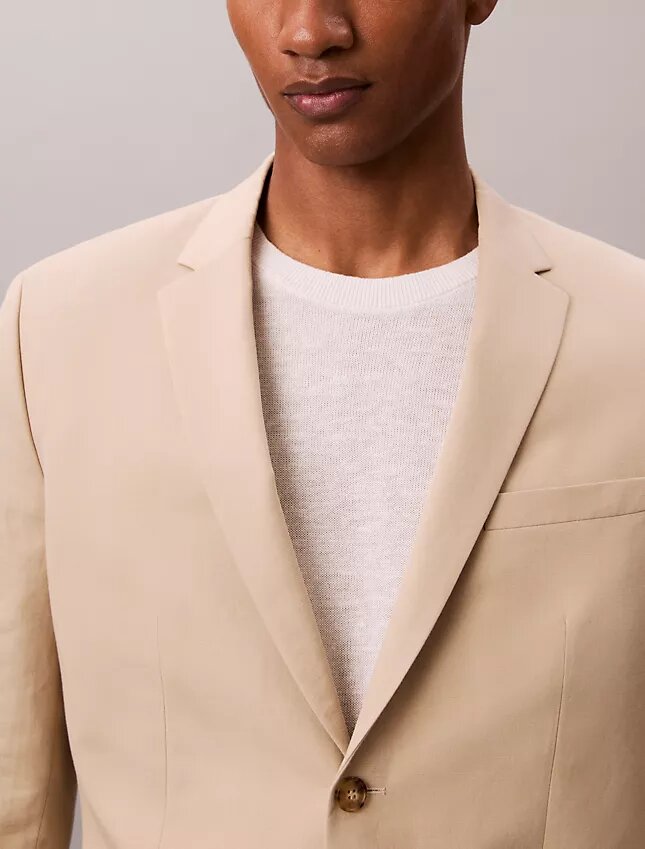 Blazer slim din amestec de in Blazer slim din amestec de in