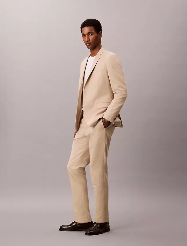 Blazer slim din amestec de in Blazer slim din amestec de in