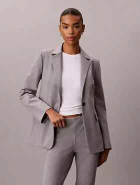 Blazer slim din țesătură Ponte