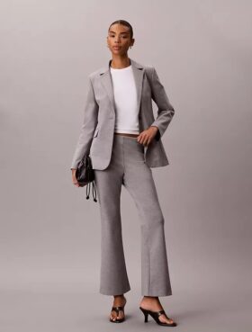 Blazer slim din țesătură Ponte