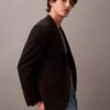 Blazer slim din gabardină de lână