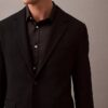 Blazer slim din gabardină de lână