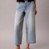 Blugi cropped cu picior larg