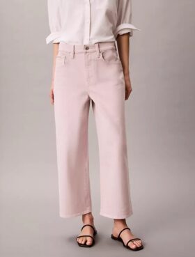 Blugi cropped cu picior larg