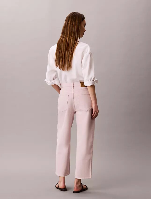 Blugi cropped cu picior larg Blugi cropped cu picior larg
