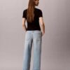 Blugi cropped cu picior larg