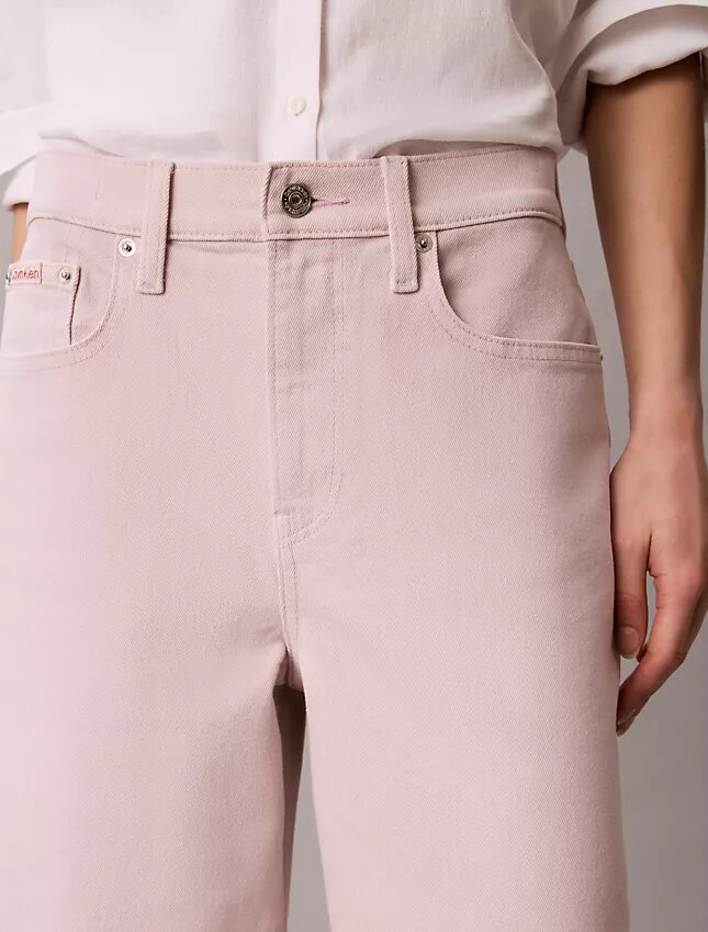 Blugi cropped cu picior larg Blugi cropped cu picior larg
