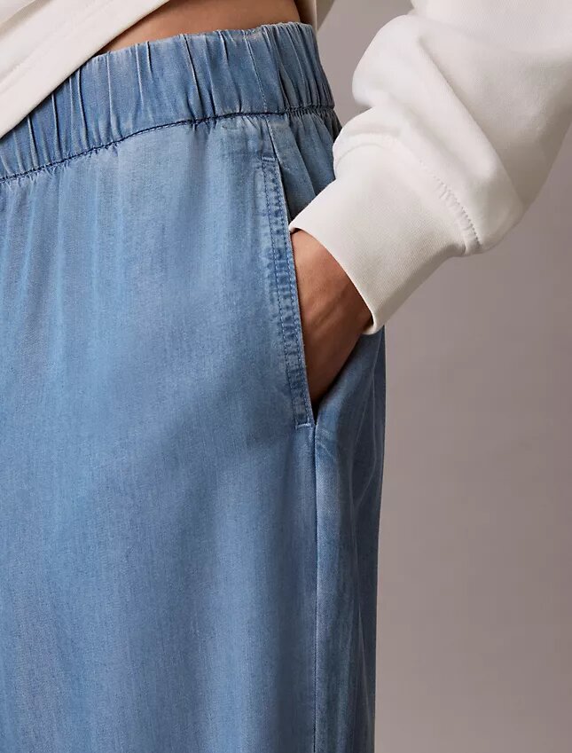 Blugi din denim relaxat, fără nasturi Blugi din denim relaxat, fără nasturi