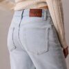Blugi drepți cu talie înaltă Blugi drepți cu talie înaltă