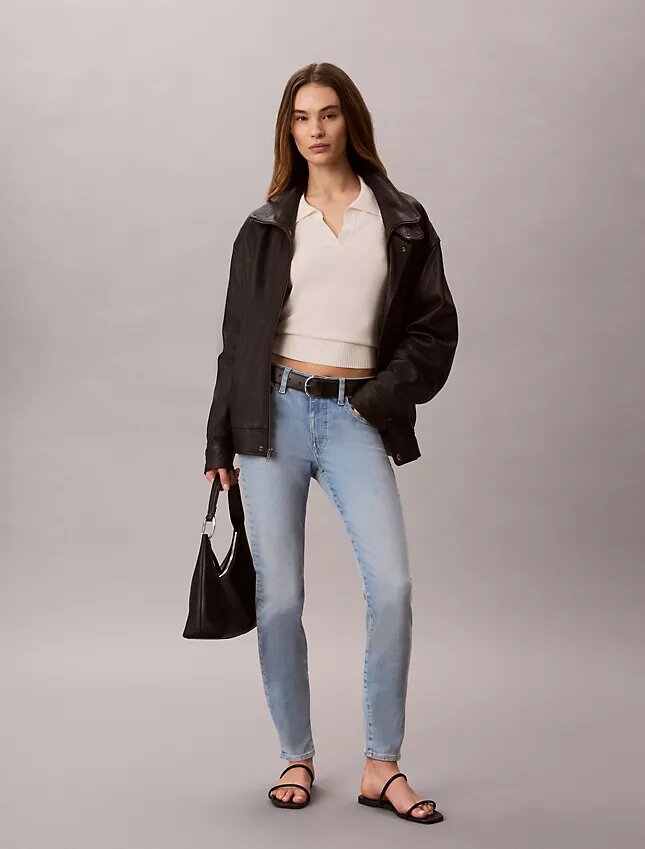 Blugi skinny cu talie medie Blugi skinny cu talie medie